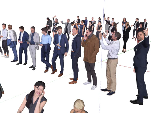 Modern Asian Business Professionals White Collar Professionals 3D Model