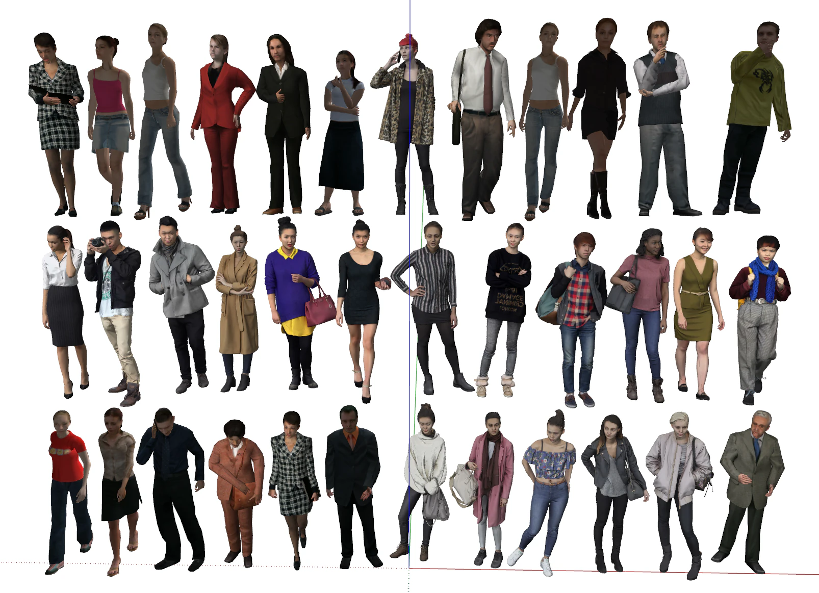 The SU model of men and women 3D Model .c4d .max .obj .3ds .fbx .stl .blend 