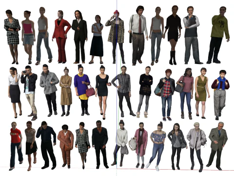 Het SU-model van mannen en vrouwen 3D Model