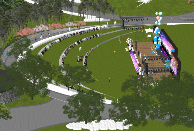 SU Model for Park Performance ShowsPrograms 3D Model .c4d .max .obj .3ds .fbx .stl .blend 