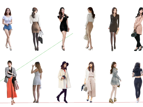2D Beautiful Girl SU Model Modèle 3D