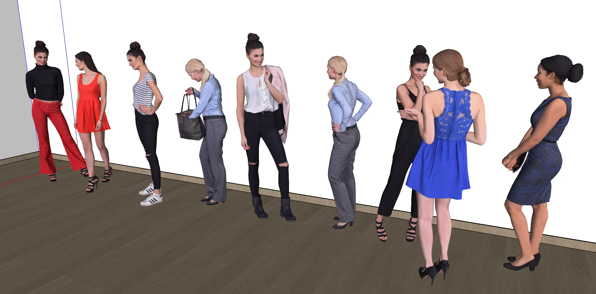 Multiple Character SU Models 3D Model .c4d .max .obj .3ds .fbx .stl .blend 