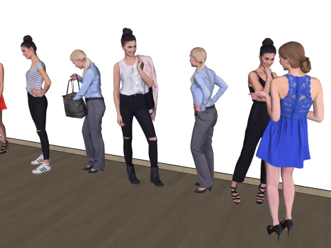 &Ccedil;oklu Karakterli SU Modelleri 3D Model