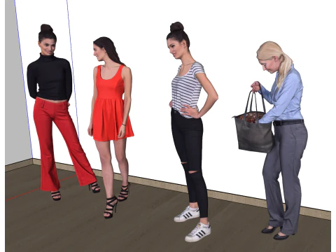 Multiple Character SU Models 3D Model