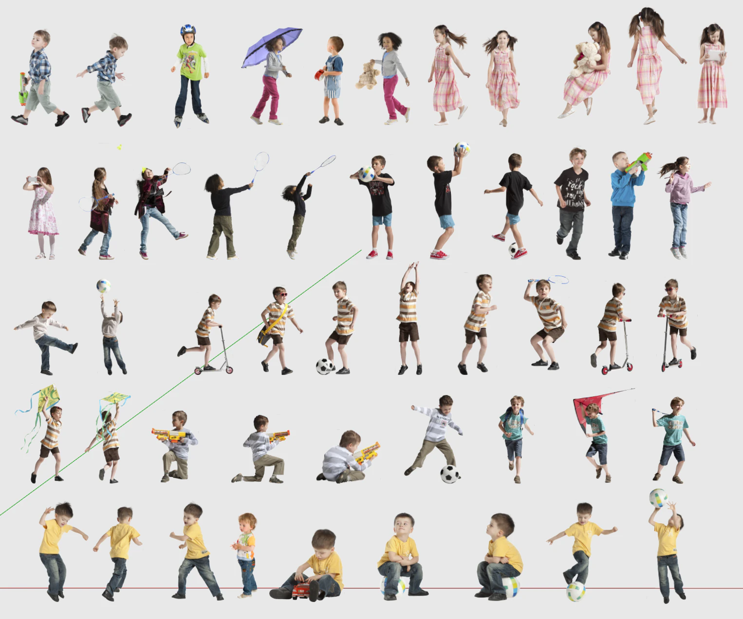 Collection of 2D Child SU Models 3D Model .c4d .max .obj .3ds .fbx .stl .blend 