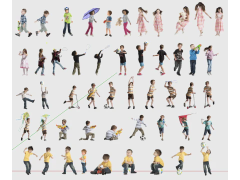 2D Child SU 모델 컬렉션 3D 모델