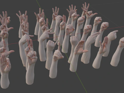 Hareketli Harfler ve Sayılar 3D Model