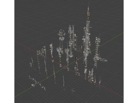 Signal antenna collection 3D Model