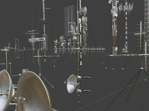 Signal antenna collection 3D Model