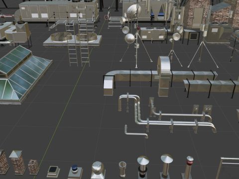 Roof industrial equipment Model 3D