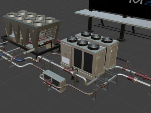 Roof industrial equipment Model 3D