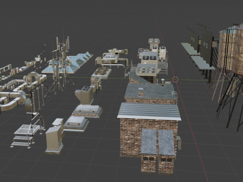 Roof industrial equipment Model 3D