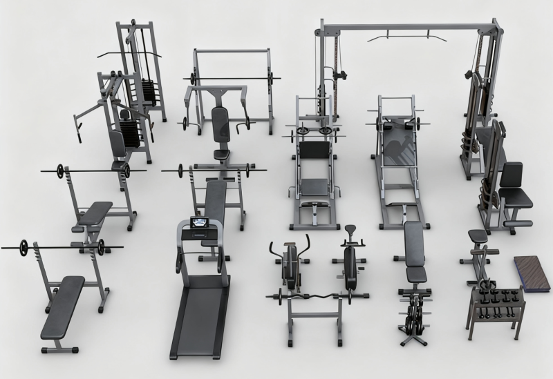 Fitness equipment and devices Modello 3D .c4d .max .obj .3ds .fbx .stl .blend