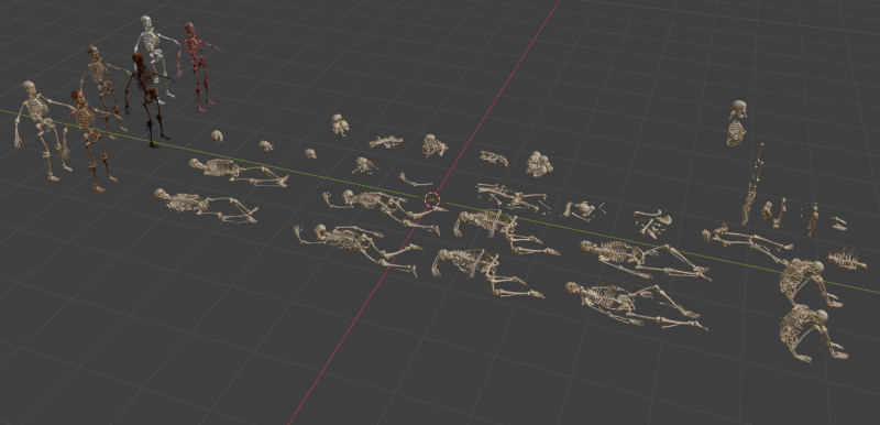 Human Remains Collection 3D Model .c4d .max .obj .3ds .fbx .stl .blend