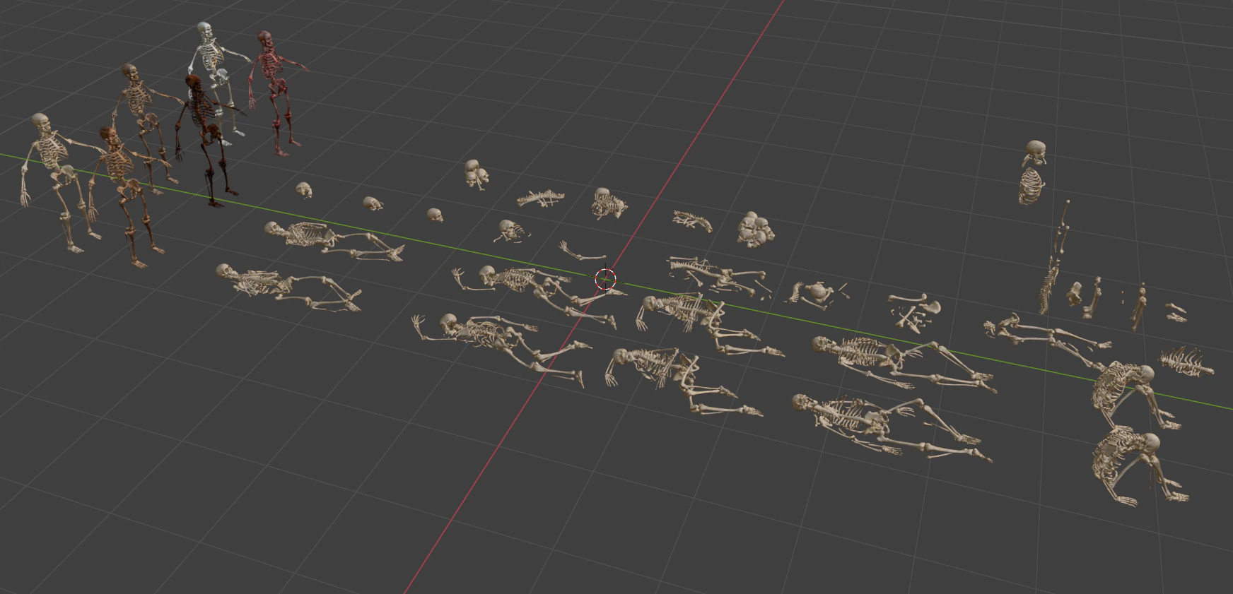 Human Remains Collection 3D Model .c4d .max .obj .3ds .fbx .stl .blend 