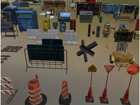 Старые и ветхие мусорные активы 3D Модель