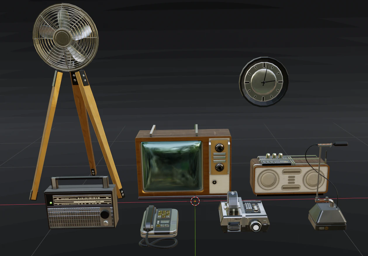 Vintage Antique Items Retro Antique Objects 3D Model .c4d .max .obj .3ds .fbx .stl .blend