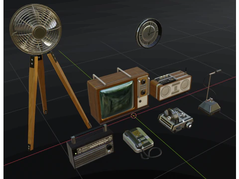 Vintage Antique Items Retro Antique Objects 3D Model