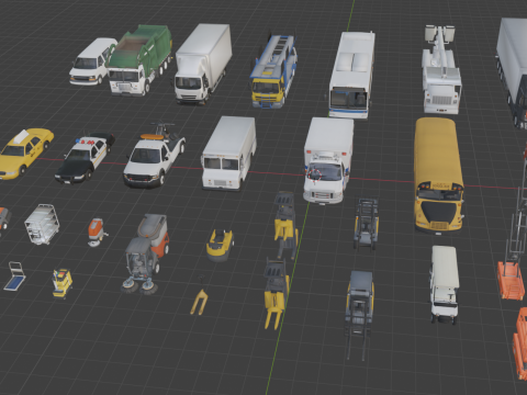 Cleaning vehicle engineering vehicle 3Dモデル