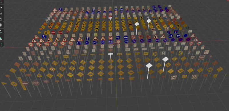 Road sign asset collection 3D Modell .c4d .max .obj .3ds .fbx .stl .blend 