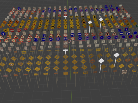 Road sign asset collection 3D Модель