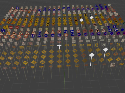 Raccolta di risorse per la segnaletica stradale Modello 3D