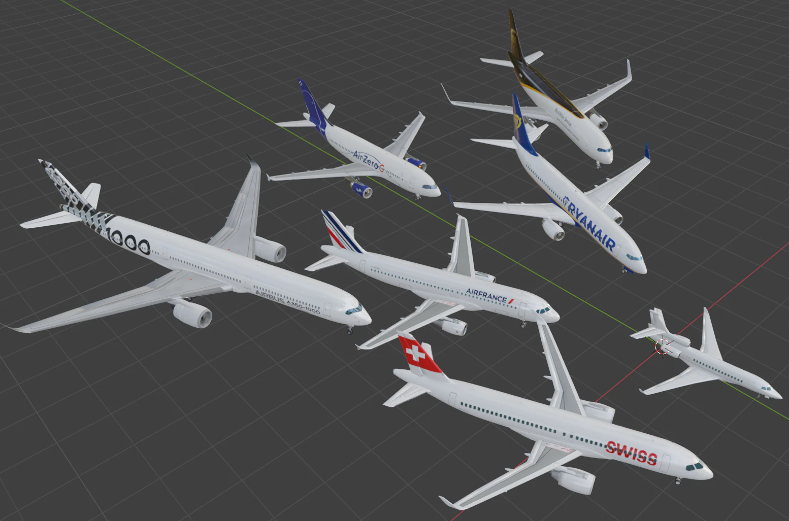 Boeing aircraft passenger plane 3D Model .c4d .max .obj .3ds .fbx .stl .blend 