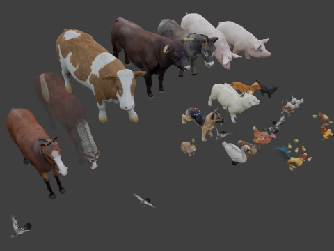 Realistic animals and livestock 3Dモデル