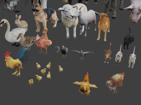 Realistic animals and livestock 3D Model