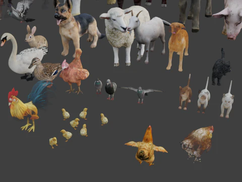 Realistic animals and livestock 3D Model