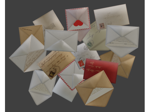 Vintage envelope letter Modèle 3D