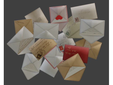 Vintage envelope letter 3D Model
