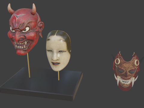 Japanese Devil Mask Modello 3D