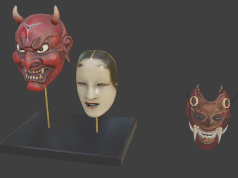 M&aacute;scara del diablo japon&eacute;s Modelo 3D