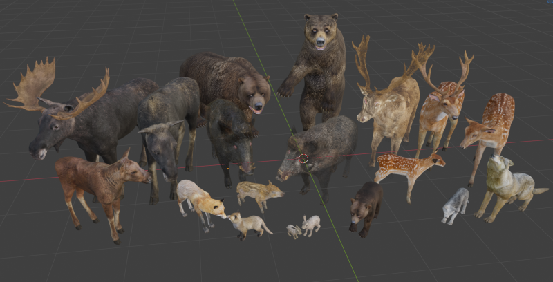 Realistic forest animals 3D Model .c4d .max .obj .3ds .fbx .stl .blend 