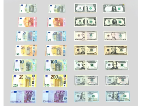 Realistic Euro Dollar 3D 模型