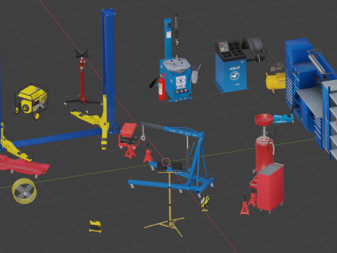 Auto repair tools and equipment 3D Model
