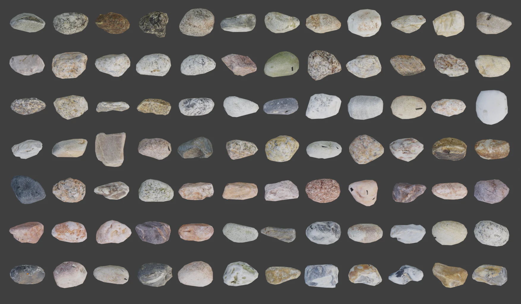 Low profile realistic stone 3D Model .c4d .max .obj .3ds .fbx .stl .blend 