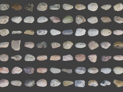 Low profile realistic stone 3D Model