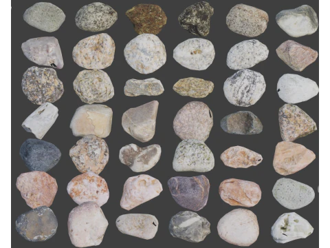 Low profile realistic stone 3D Model