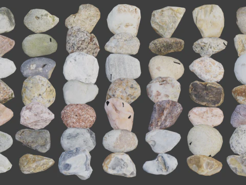 Low profile realistic stone 3D Model