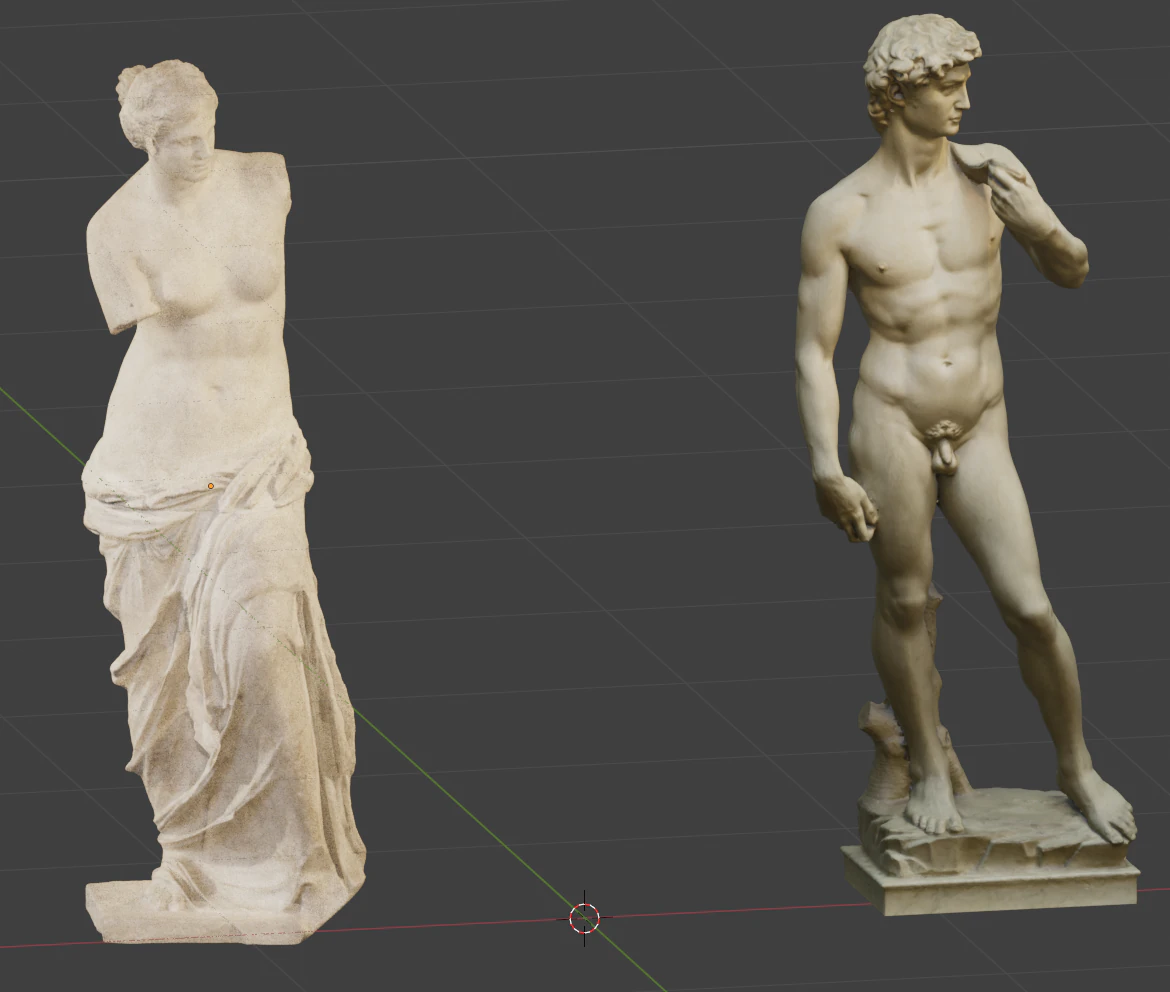 Venus David Sculpture 3D Model .c4d .max .obj .3ds .fbx .stl .blend