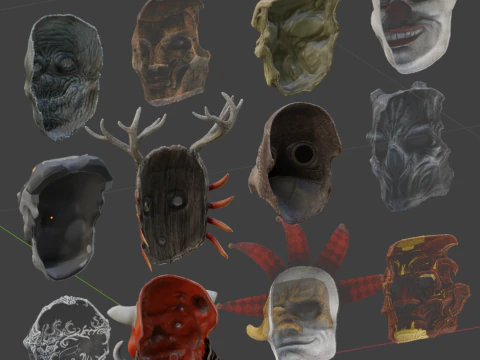Clown Devil Mask 3D Model
