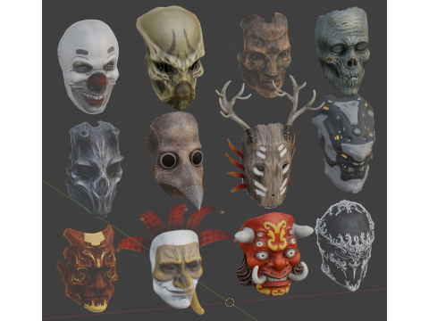 Clown Devil Mask 3D Модель