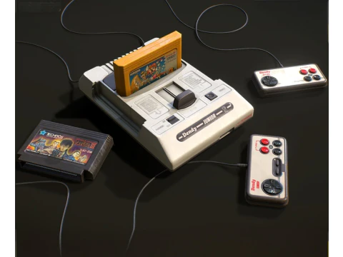 Console de jogos retrô realista Modelo 3D