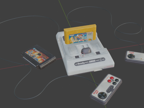 Retro realistic game console 3D Model