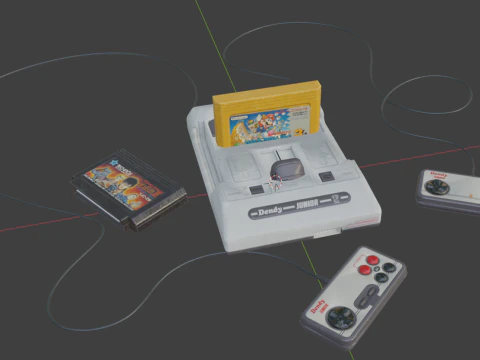 Retro realistic game console 3D Model