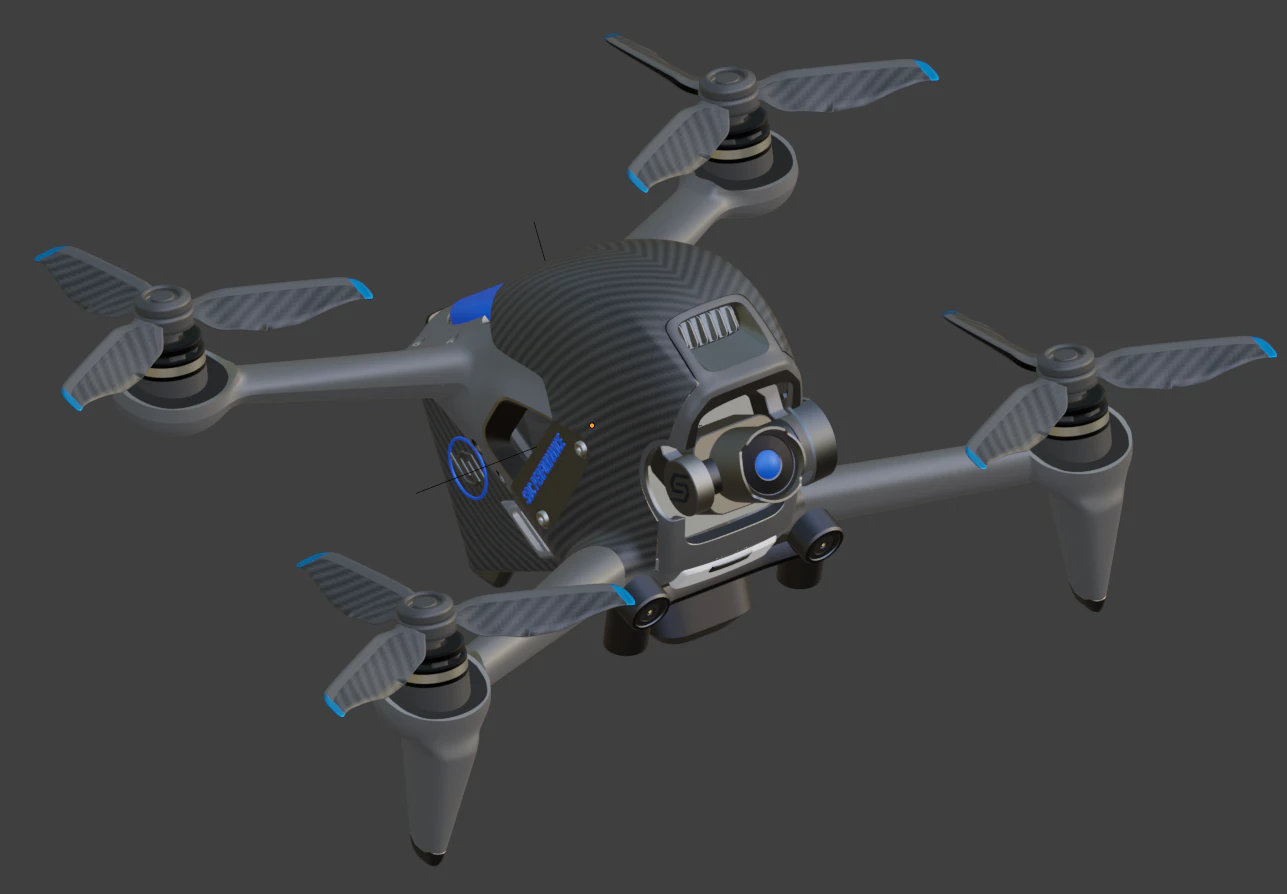 High performance unmanned aerial vehicle 3D Model .c4d .max .obj .3ds .fbx .stl .blend