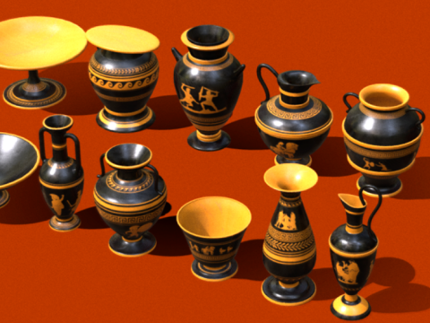 Greek style pottery 3D मॉडल