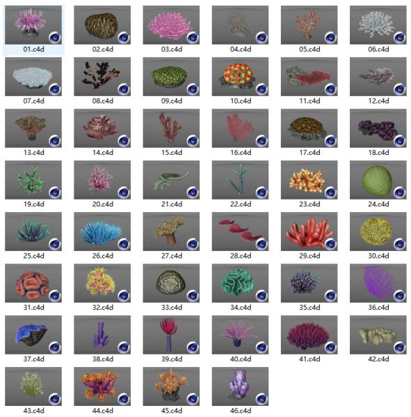 46 exquisite corals Modelo 3D .c4d .max .obj .3ds .fbx .stl .blend 